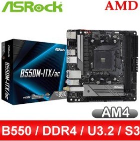 ASRock 華擎 B550M-ITX/ac AM4主機板(ITX/3+1年保)