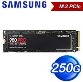 Samsung 三星 980 PRO 250G PCIe 4.0 NVMe M.2 SSD固態硬碟(讀:6400M/寫:2700M/MLC) 台灣代理商貨